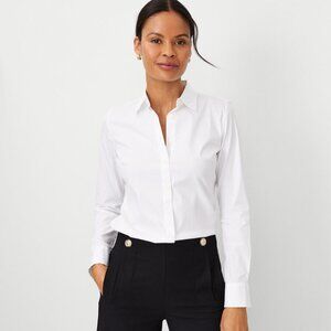 Ann Taylor NWT White Button-Up Shirt Size 2P